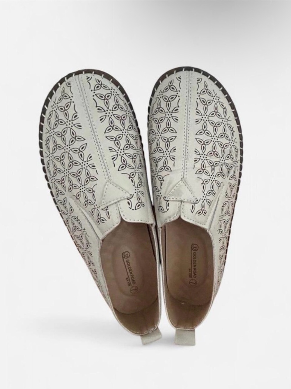 Women’s White Slip-On Perforated Loafers